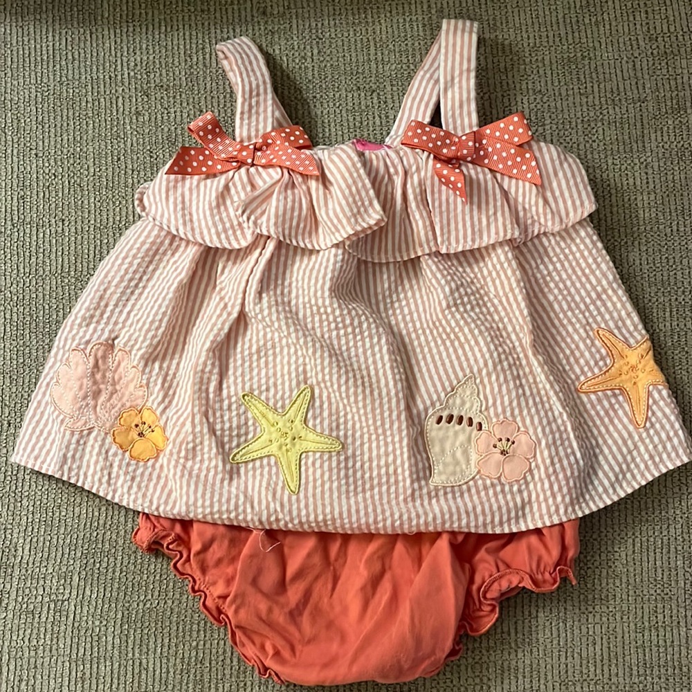 Smocked Beach Girl’s Set